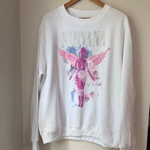 NIRVANA White Graphic Women's Sweatshirt